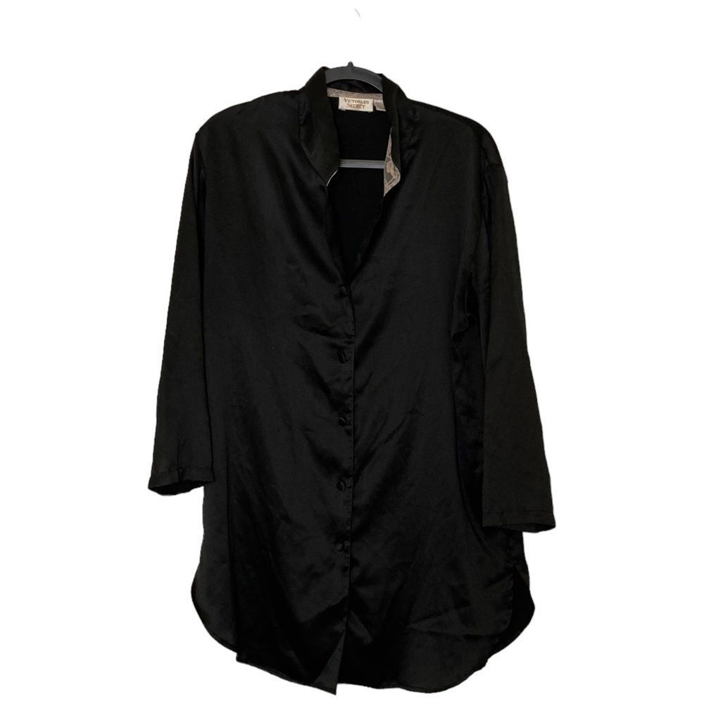 Victoria's Secret Black Satin Pajama Top
